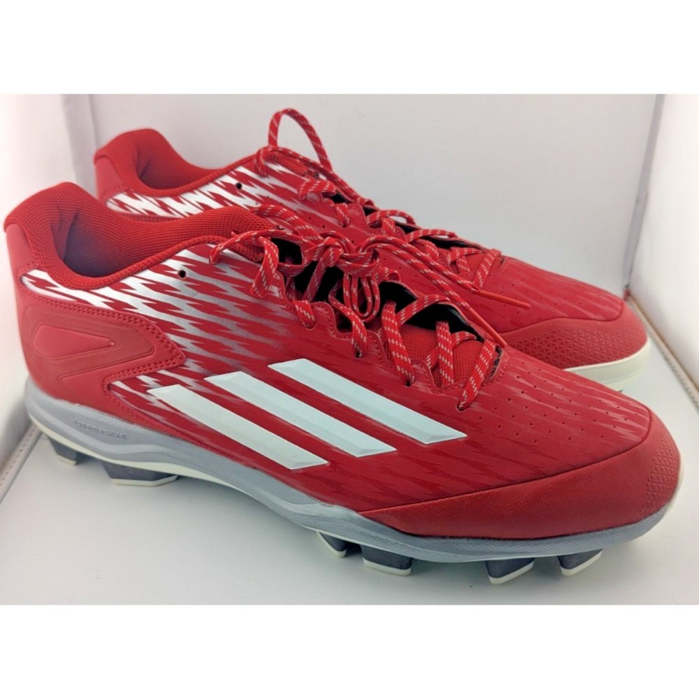 Adidas IronSkin  Litestrike  Cleats red Mens 15 Lightweight plastic Cleats NWOT